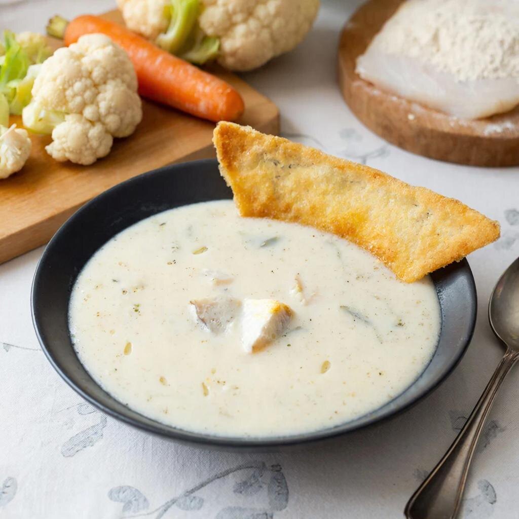 Нежное суп-пюре: Рыба и цветная капуста в гармонии вкуса