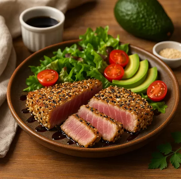 Вкусовая симфония: гриль-тунец с кунжутной корочкой