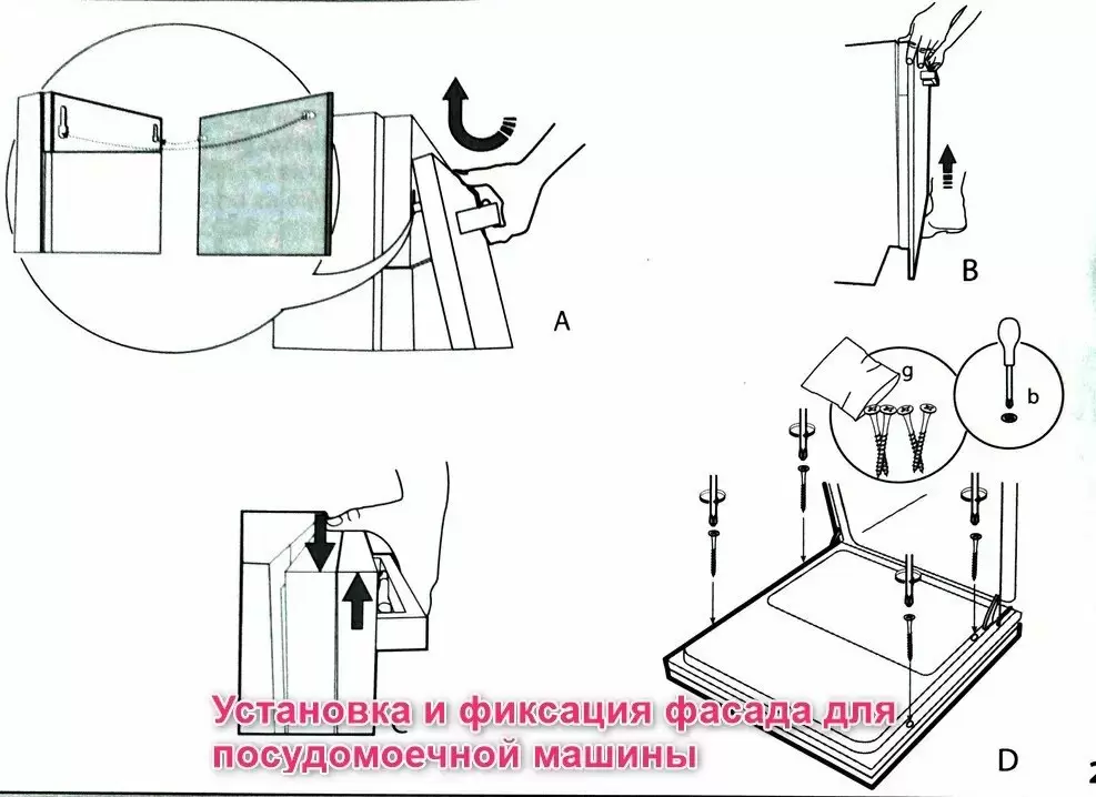 Правильная установка фасада на посудомоечную машину