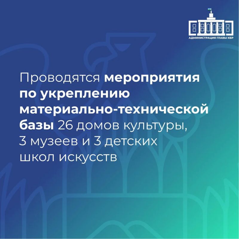 В своем Послании Парламенту региона Казбек Коков акцентировал внимание на важности развития сферы культуры, отметив ее значимую роль в реализации задач социального и духовного развития общества В своем Послании Парламенту региона Казбек Коков акцентировал внимание на важности развития сферы культуры, отметив ее значимую роль в реализации задач социального и духовного развития общества