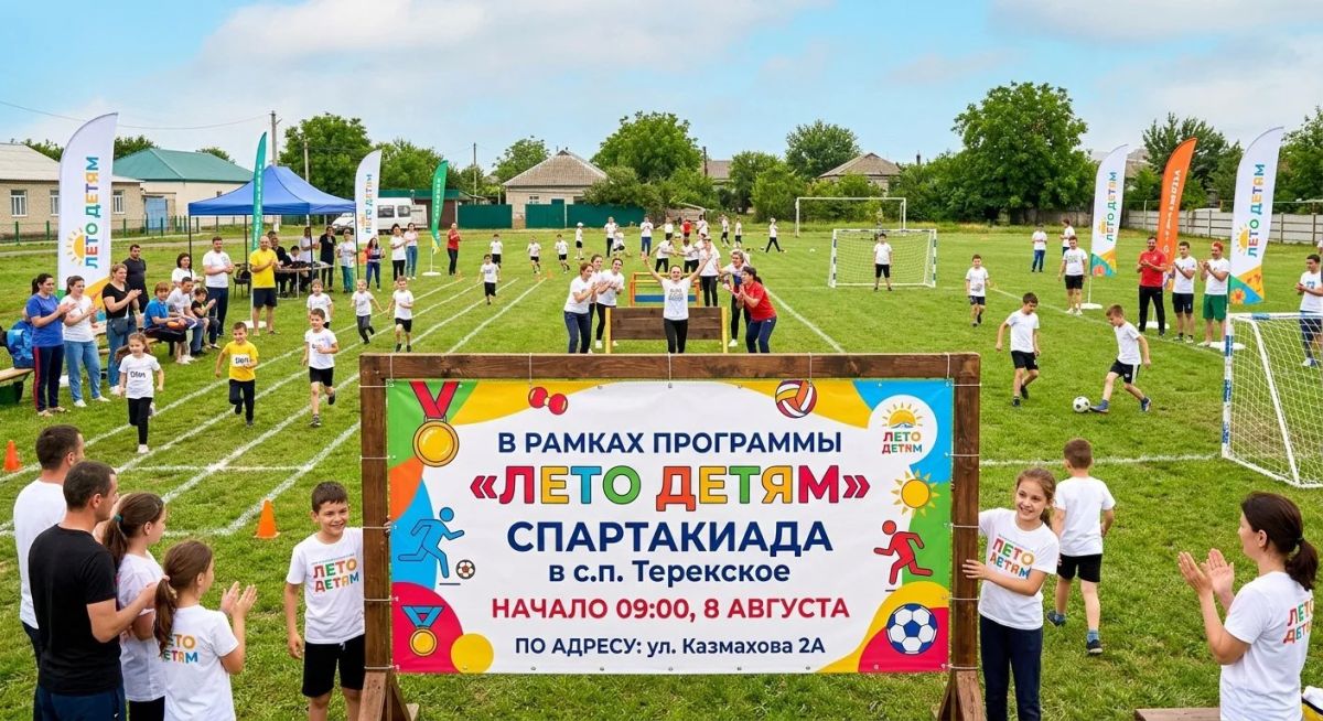 Дорогие друзья!. В рамках программы «Лето детям» в селе Терекское пройдет масштабная спартакиада