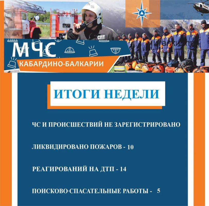 В Главном управлении МЧС России по КБР подведены итоги недели