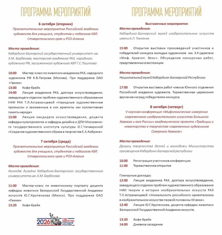 В Кабардино-Балкарии проходит трехдневный проект Российской академии художеств В Кабардино-Балкарии проходит трехдневный проект Российской академии художеств